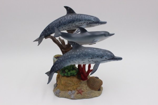 Danbury Mint Coral Companions Statue By Mike Atkinson - Dolphins Ocean 9"