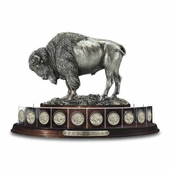 Buffalo Nickels Rotating Sculpture Danbury Mint  w/ All 20 Coins FREE SHIPPING