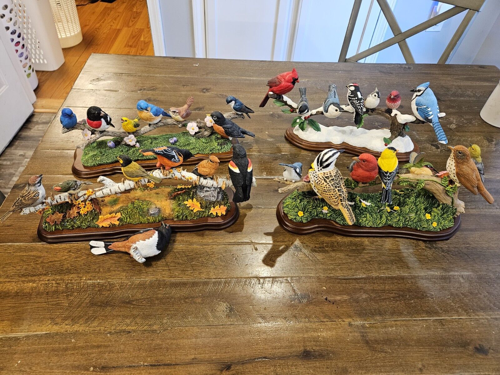 Set of Danbury Mint Bob Guge Song Birds 4 Seasons Spring Winter Summer Autumn