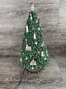 Vintage 1999 Danbury Mint Captain's Lighthouse  Christmas Tree 18" Lighted/READ