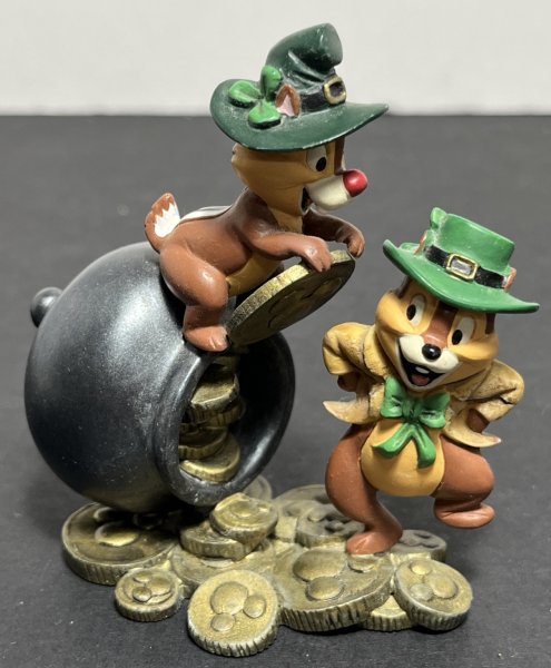 Danbury Mint Disney Perpetual Calendar March Chip & Dale St Patrick's Day Figure