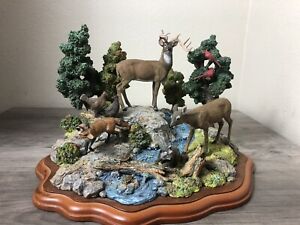 DANBURY MINT WOODLAND HARMONY, DEER SCENE FROM MBI