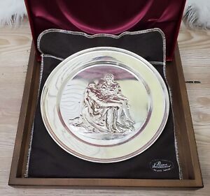 STERLING SILVER Danbury Mint The Pieta, Jesus & Mary #7025, Michelangelo w/case