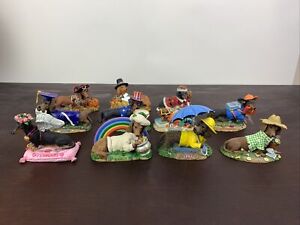 Danbury Mint Perpetual Calendar Months Dachshund Figurines Set Of 11