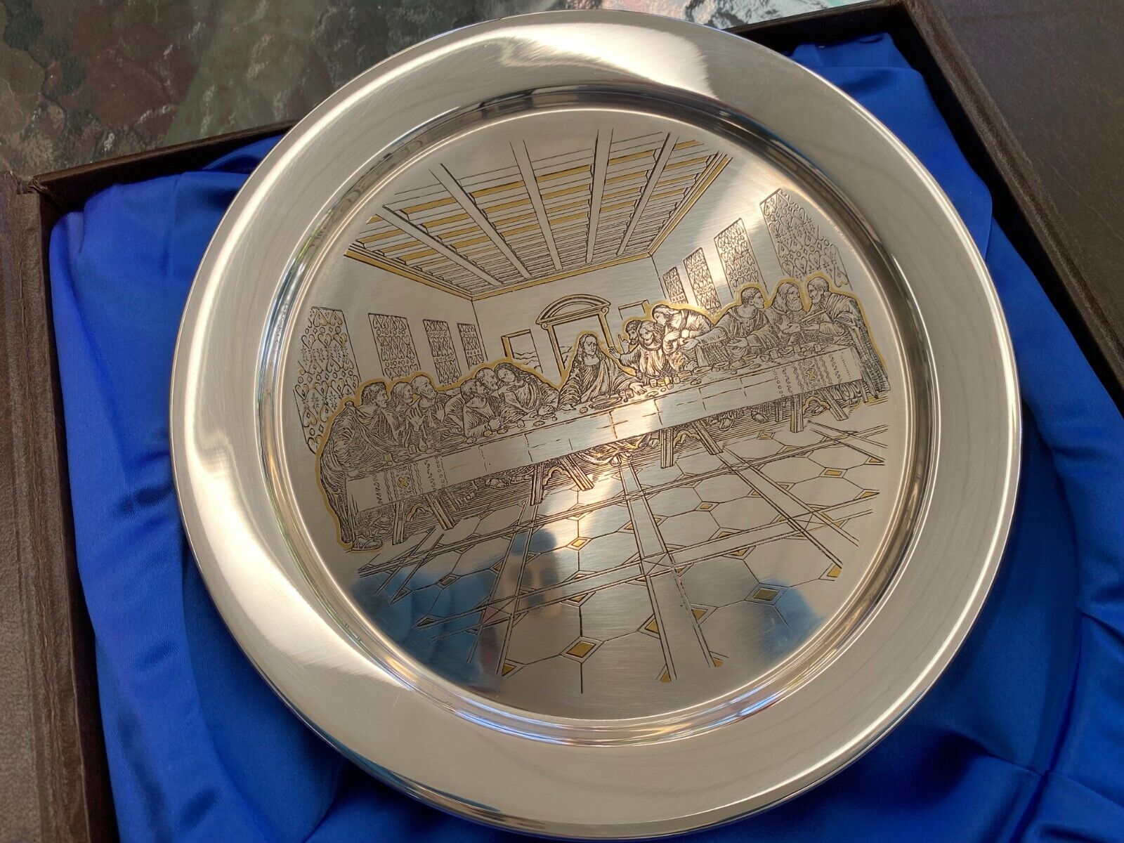 Danbury Mint Sterling Silver Plate "THE LAST SUPPER"  Beautiful Condition!