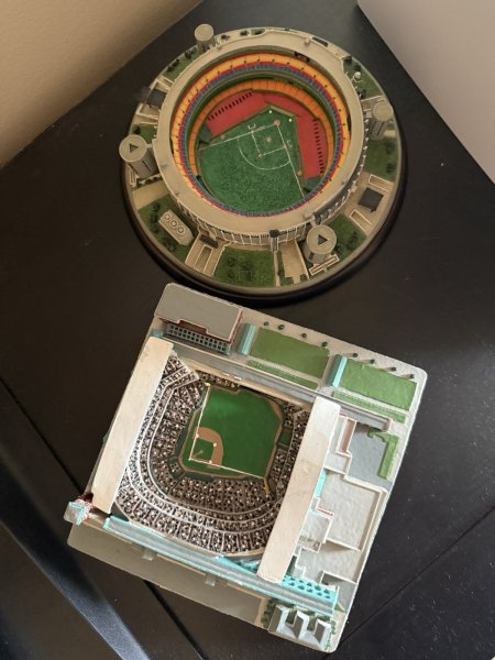 Astros Baseball Stadium Miniatures (Danbury Mint Astrodome and SCG Enron Field)