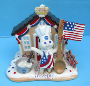 FS! Danbury Mint Pillsbury Doughboy ALL AMERICAN Porcelain Candleholder RARE!