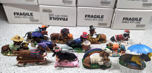 Danbury Mint Perpetual Calendar Dachshund Figurines Complete Set All 12 Months