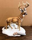 LARGE DANBURY MINT DEER BUCK FIGURINE THE JORDAN BUCK BY RON VAN GLIDER SNOW