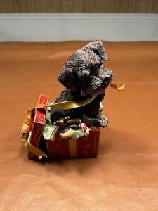 Danbury Mint Puppy's First Christmas ~ Mini Schnauzer Christmas Figurine Xmas