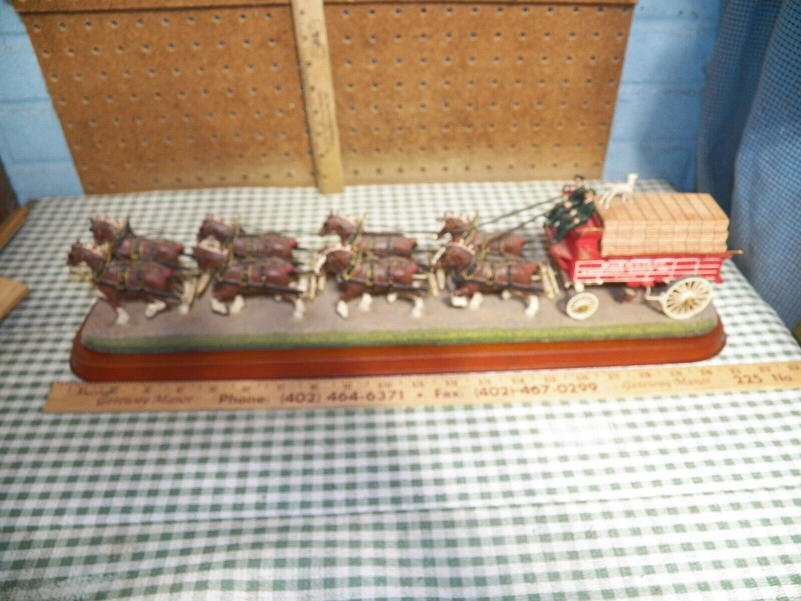 2001 DANBURY MINT "THE BUDWEISER CLYDESDALES" Wagon Figurine ANHEUSER BUSCH