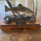 FRANZ DUTZLER WOOD CARVED BROOK TROUT SCULPTURE (NOT DANBURY MINT)