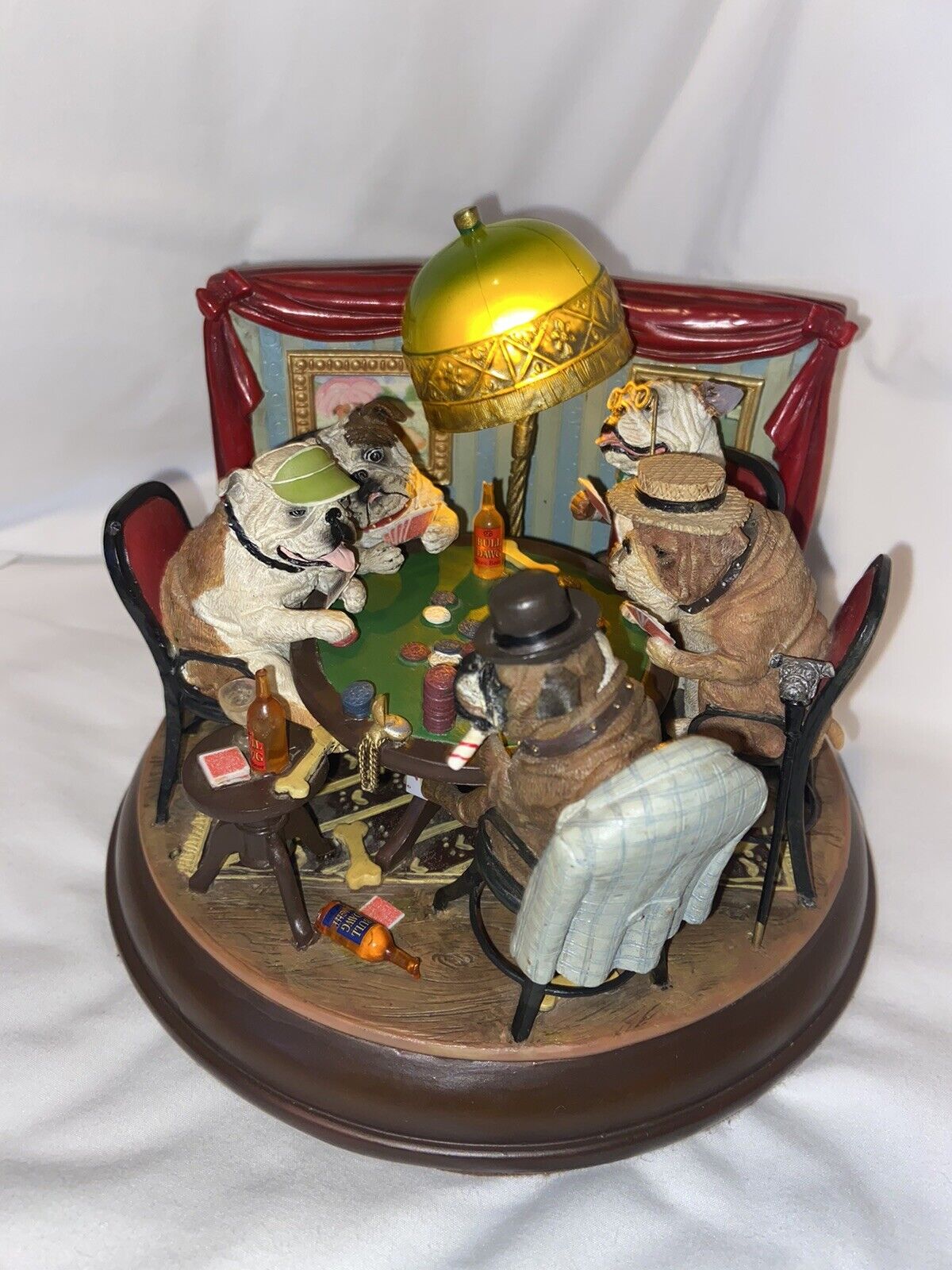 RARE The Poker Playing Bulldogs Danbury Mint 2006 Retired Figurines Statue Dogs