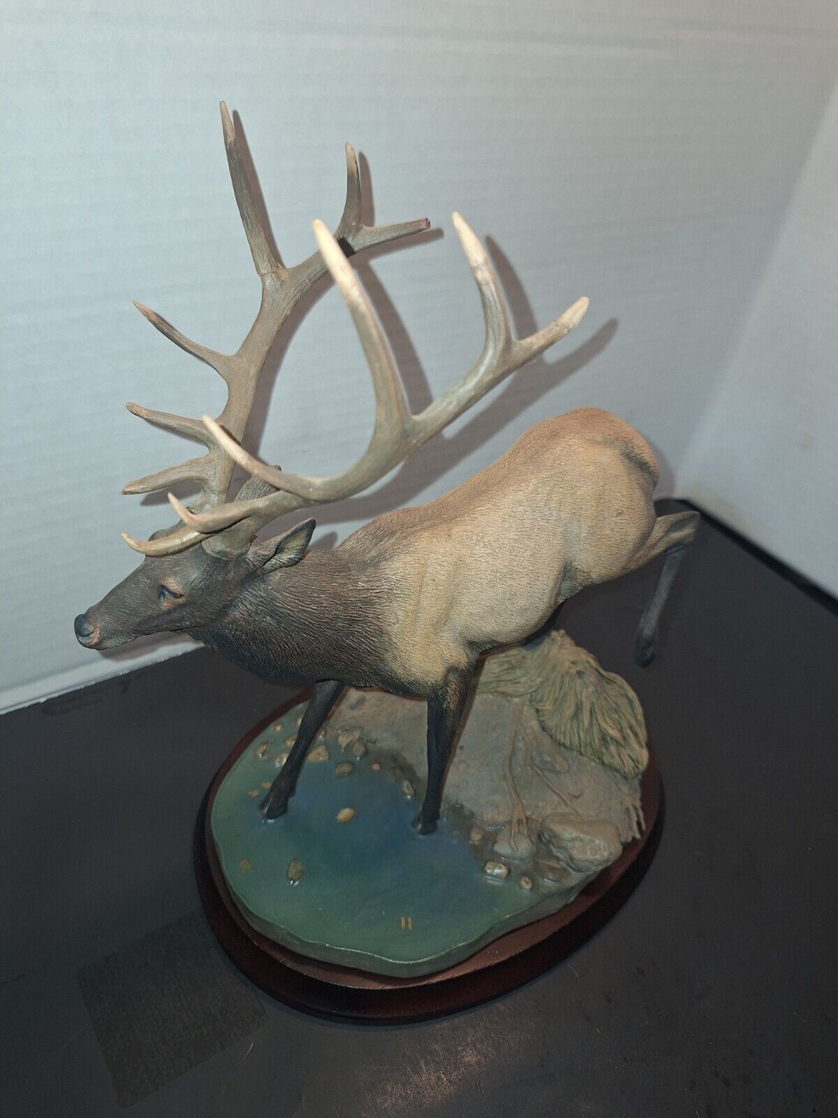 DANBURY MINT "THE CROSSING" ELK SCULPTURE BY BRUCE MILLER & CURTIS CHRISTENSEN