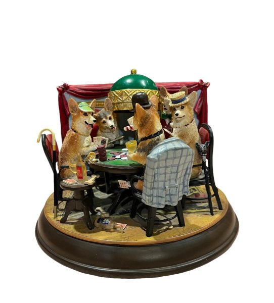 Danbury Mint "The Poker Playing Corgis" Dogs *RARE!*