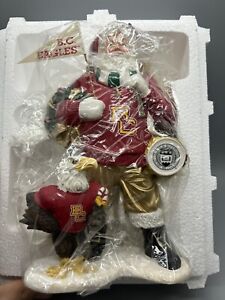 Danbury Mint - BOSTON COLLEGE OFFICIAL - Rare Santa Figurine W / Bald Eagle NEW!
