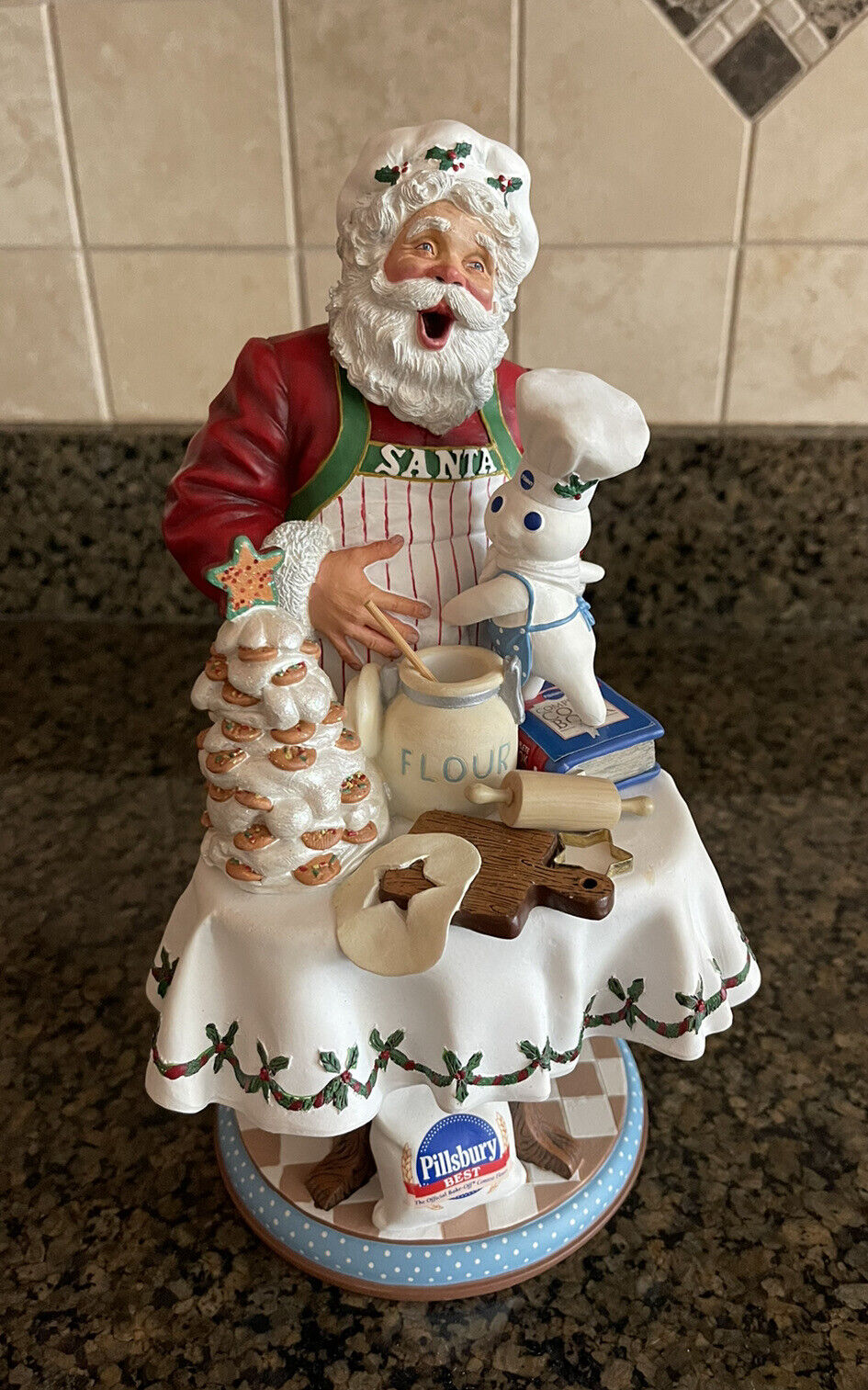 Danbury Mint 2000 Mr. Clauses Santa Favorite Baker~ Pillsbury Doughboy Figure 9"