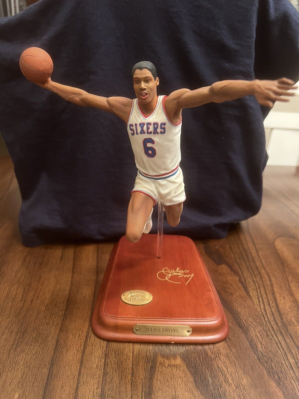 JULIUS ERVING Danbury Mint PHILADELPHIA 76ERS Dr ‘J’  HOF #6