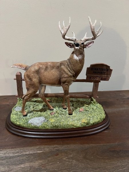 Danbury Mint Whitetail Deer Posted Property Sculpture