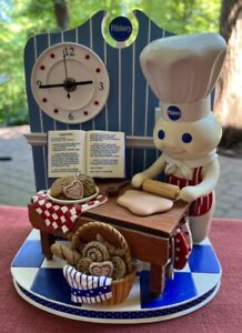 Rare Pillsbury Doughboy "Time to Bake" Scene & Working Clock Danbury Mint
