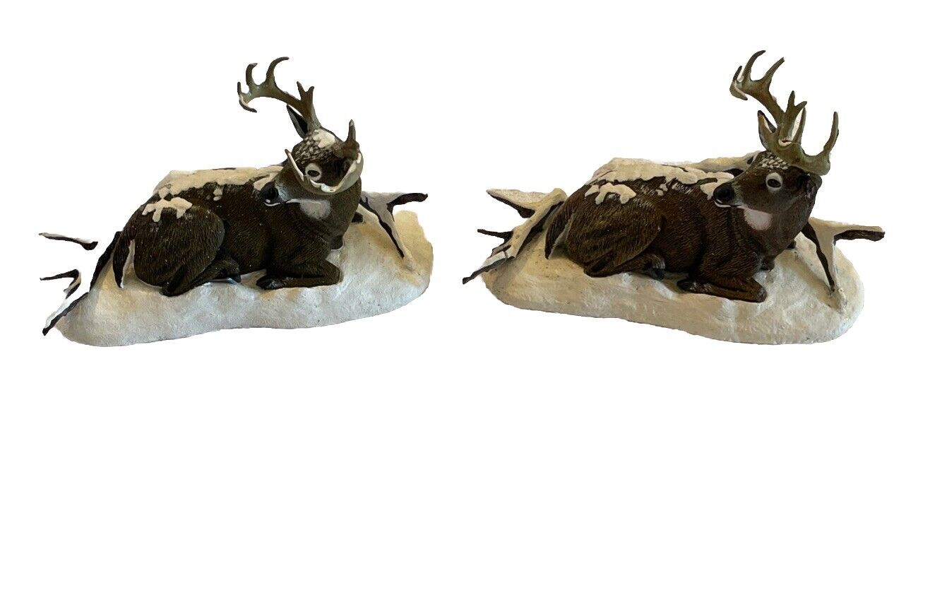 Winter Stag 2 Bob Travers Danbury Mint Deer Branches Snow White Tail Outdoor