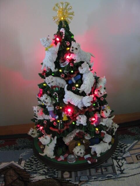 Danbury Mint West Highland Terrier Westie Christmas Tree Working With STAR WOW