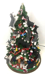 Danbury Mint Miniature Schnauzer Dog Christmas Tree Lighted Figure-Defects Read
