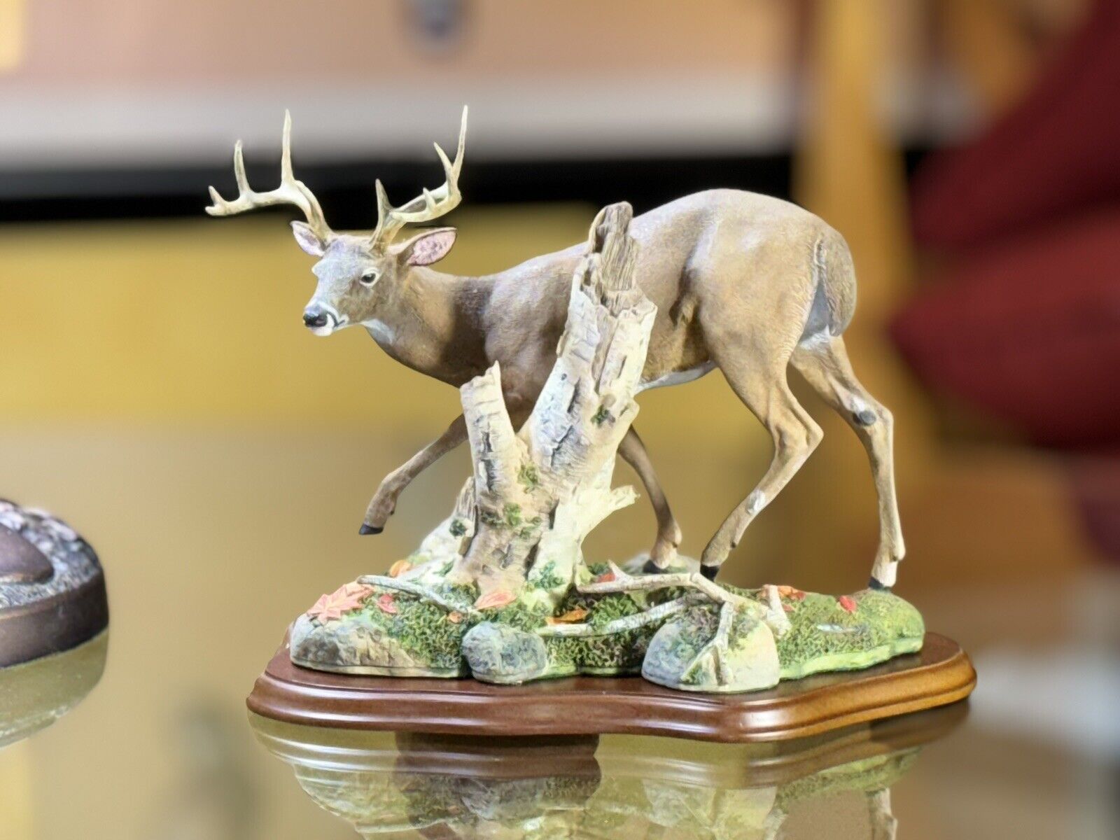DANBURY MINT "One More Step" by NICK BIBBY Buck Stag Deer Hunting Wood Base,COA