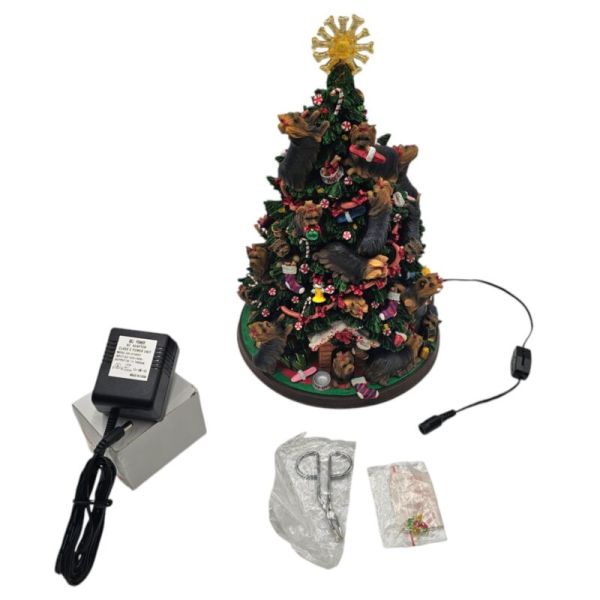 Danbury Mint Yorkie Yorkshire Terrier Dog Christmas Tree Lighted Figurine w/ DC