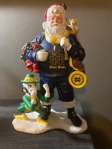 RARE Danbury Mint Santa  Claus Notre Dame Fight Irish Figurines NCAA