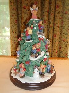 DANBURY MINT M.I. HUMMEL FIGURINE LIGHT-UP CHRISTMAS TREE-ANGEL w/STAR-COA & BOX