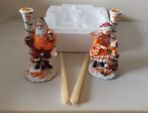 UT University of Tennessee Volunteers Clause Candlesticks Danbury Mint NIB
