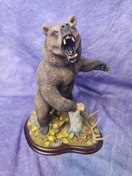 RARE Vintage Danbury Mint "Fierce Challenge" by Nick Bibby Grizzly Bear Statue