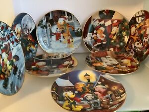 Full Set of Garfield 8 plates Christmas Collection by the Danbury Mint 23K Gold