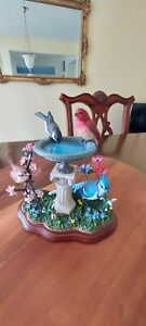 The Danbury Mint "Springtime Beauties" Bob Guge Bird and Bath Figurine
