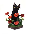 Danbury Mint 2015 Simon Mendez POPPY Hand Painted Black Cat Sculpture 9.5"