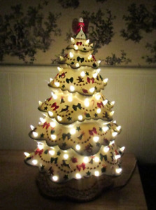 VINTAGE CERAMIC LIGHTED CHRISTMAS TREE WHITE DANBURY MINT CHRISTMAS MAGIC