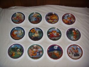 Garfield A Day With - Danbury Mint 12 Plate Complete Collection Plates Cat