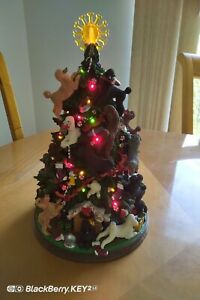 Rare Danbury Poodle Dog Lighted Christmas Tree, Retired, HTF ,Working, with Star