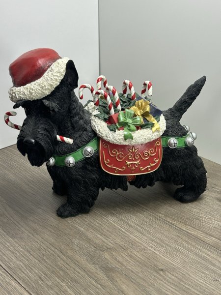 Danbury Mint Christmas Scottish Terrier Scottie Santa Dog Pup Figure Sculpture