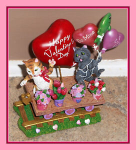 DANBURY MINT - GARY PATTERSON VALENTINE CAT TRAIN EXPRESS - IN ORIGINAL BOX
