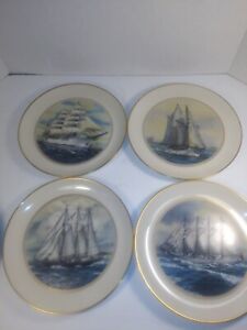 The Official Tall Ships Fine China Plate Collection Set Of 4 Danbury Mint