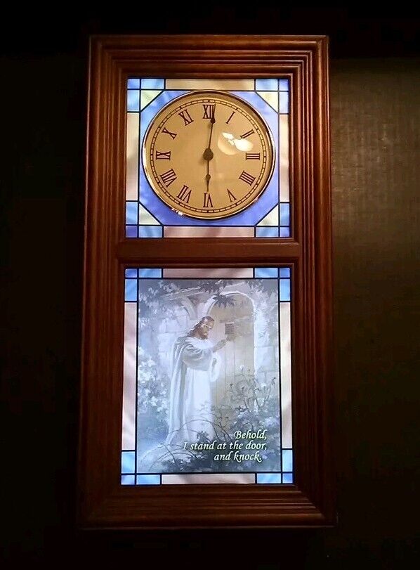 Danbury Mint Stained Glass The Life Of Christ Lighted Wall Clock With Wall Plug