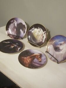 Susie Morton Noble & Free Danbury Mint Set Of 5 Collectable Horse Plates 8"