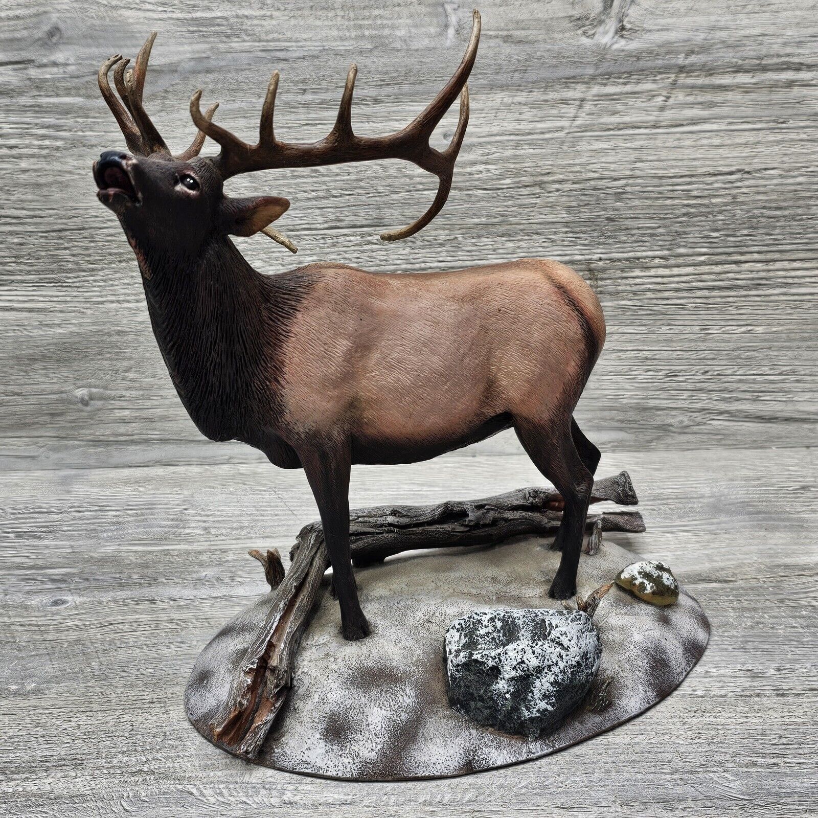 Danbury Mint The Monarchs of The Wilderness Winter Call Elk Sculpture Statue