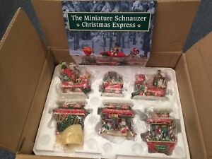 Danbury Mint “Miniature Schnauzer Christmas Express” Train Set, 6 piece set