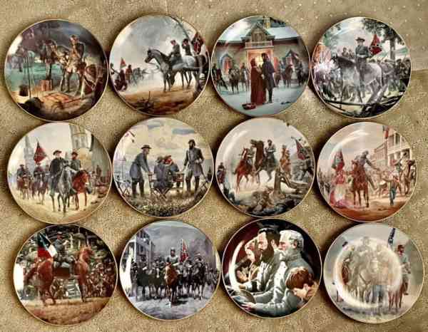 Jackson and Lee: Legends in Gray. Complete Set of 12 Danbury Mint Collect Plates