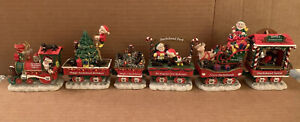 Danbury Mint Dachshund Christmas Express Train COMPLETE SET 6 Pieces Wiener Dog