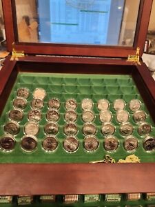DANBURY MINT US STATE QUARTER CASE America Beautiful Set 56 Uncirculated Rolls