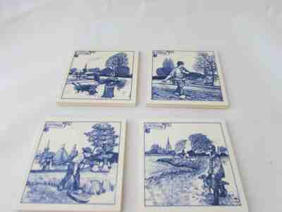 4 Seasons Handmade Schoonoven Holland Delft Tiles Winter Summer Spring Autumn